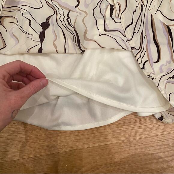 Princess Polly Celena Mini Dress in White Brown Swirl Size 0 - Picture 6 of 11